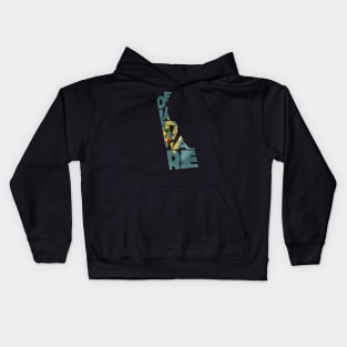 Delaware Typo Map Kids Hoodie